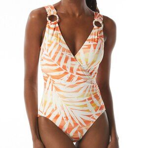 Carmen Marc Valvo Women's Surplice-Neck One-Piece Swimsuit Size 6